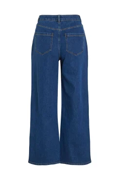Pantalón vaquero largo 7/8 con cintura alta