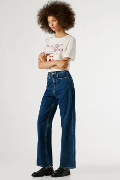 Pantalón vaquero recto tiro ultra alto