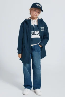 Parka azul marino frase niño