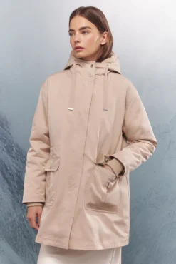 Parka capucha 2 en 1 repelente al agua