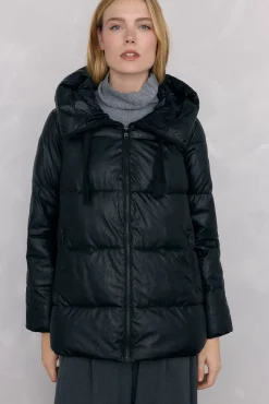Parka capucha efecto piel