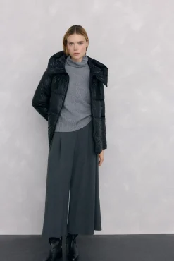 Parka capucha efecto piel