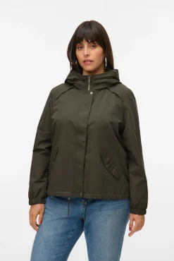 Parka corta con capucha talla grande