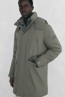 Parka larga capucha con vistas