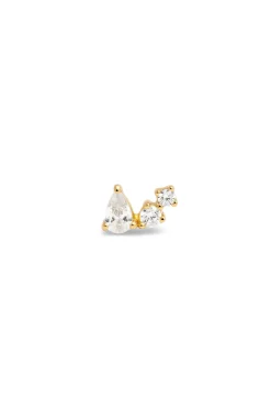 Pendiente Suelto Celeste Plata Baño Oro