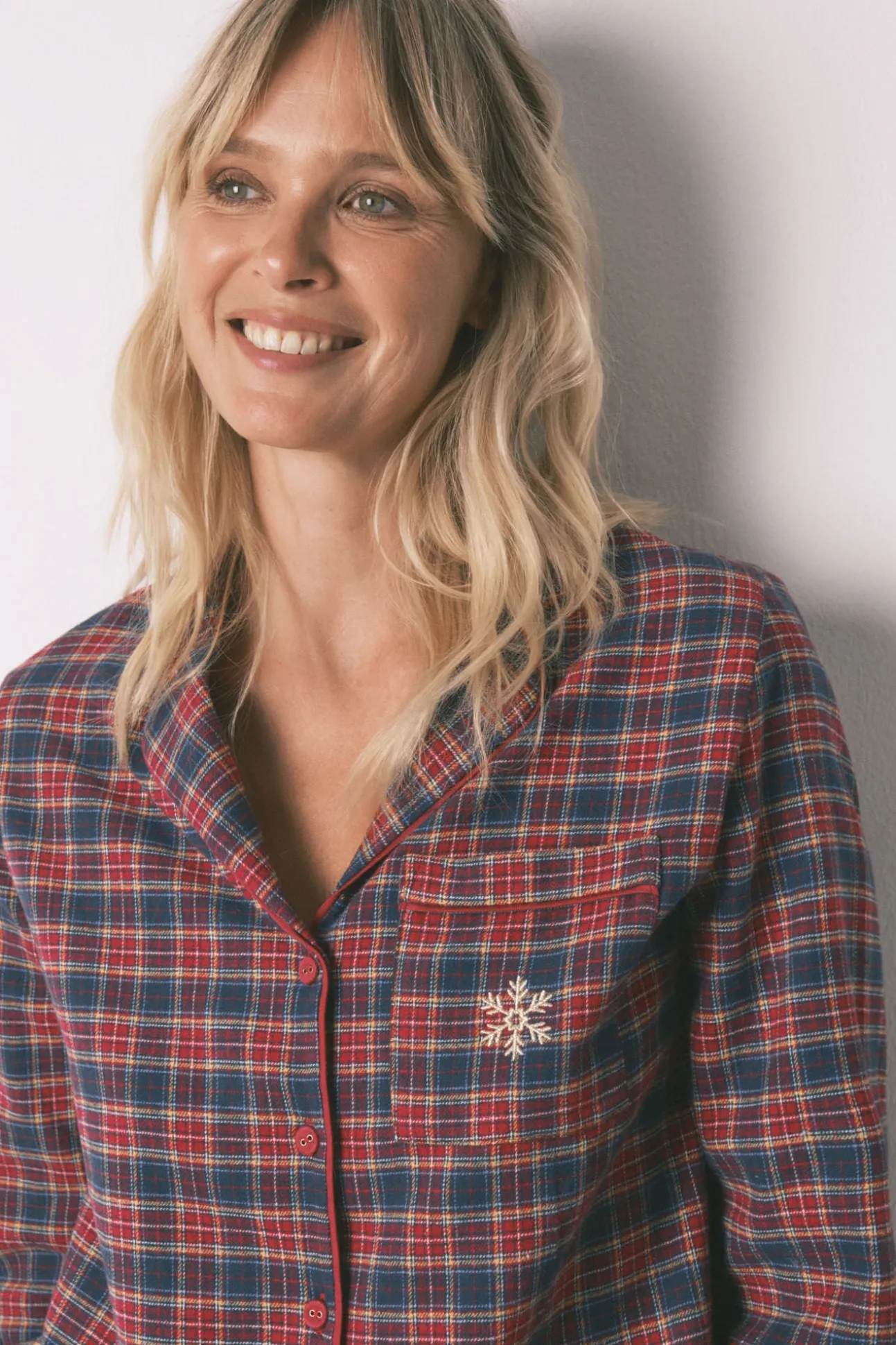 Pijama camisero cuadros 100% algodón