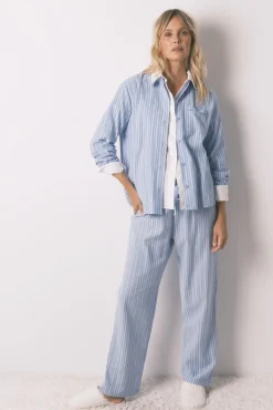 Pijama camisero rayas 100% algodón