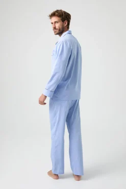 Pijama Kiff Kiff 100% Algodón Azul Detalle Vivo Escocés