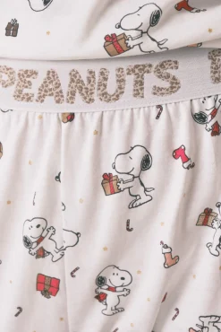 Pijama largo 100% algodón blanco Snoopy