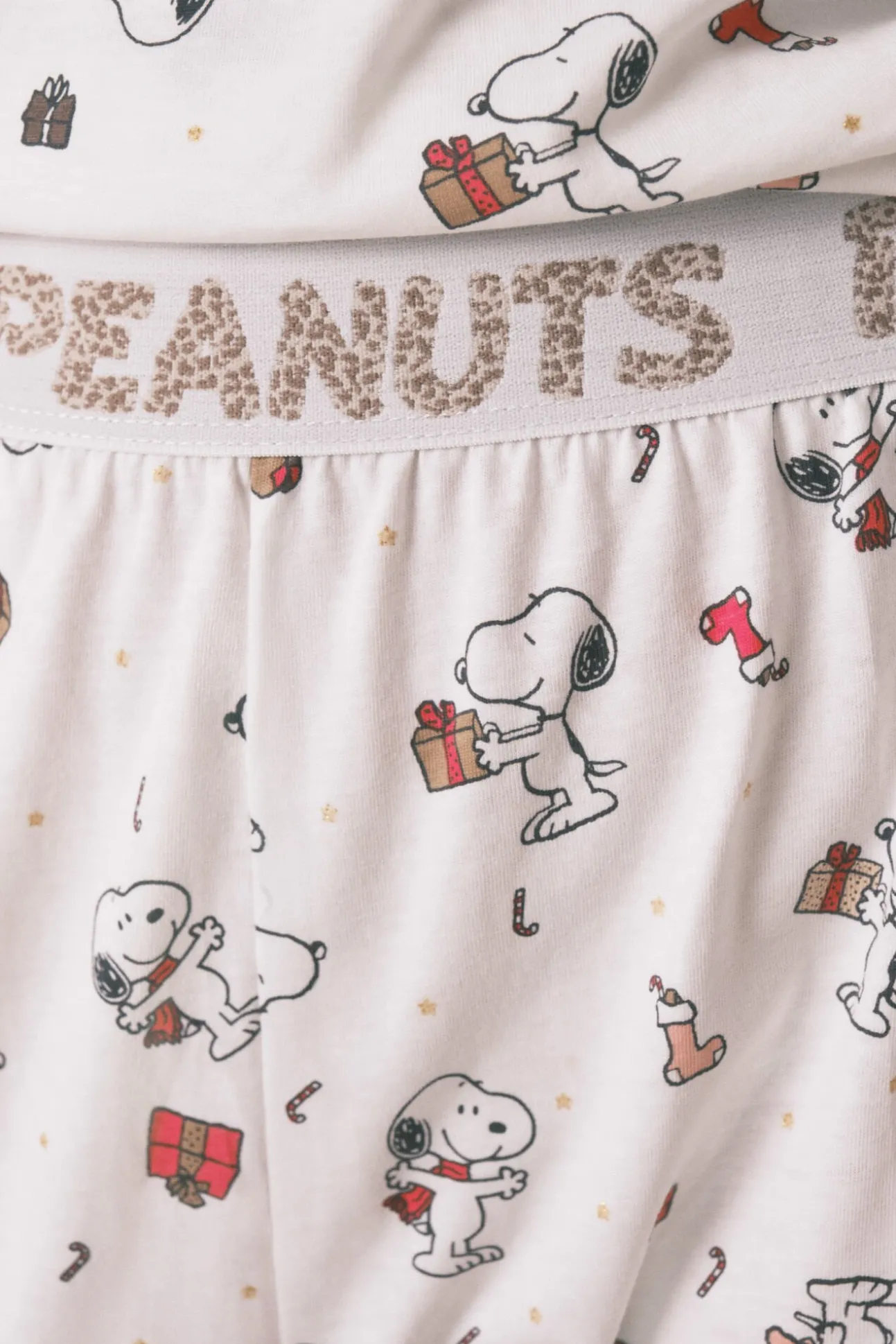 Pijama largo 100% algodón blanco Snoopy