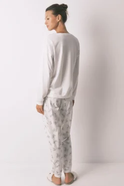 Pijama largo 100% algodón blanco Piolín