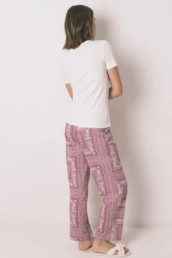 Pijama largo algodón estampado flores