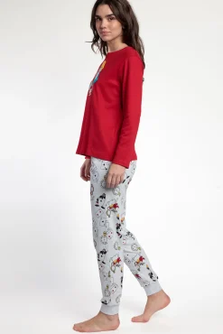 Pijama largo estampado Alicia Wonderland mujer