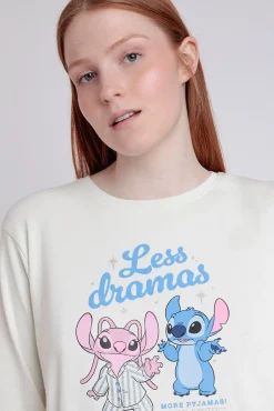 Pijama largo estampado Stitch para mujer