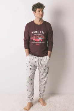 Pijama largo hombre 100% algodón Mickey Mouse