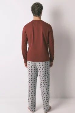 Pijama largo hombre 100% algodón 