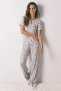 Pijama largo manga corta estampado animal Miffy