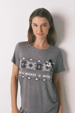 Pijama largo manga corta Mickey