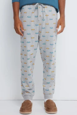 Pijama largo manga raglan pantalón coches