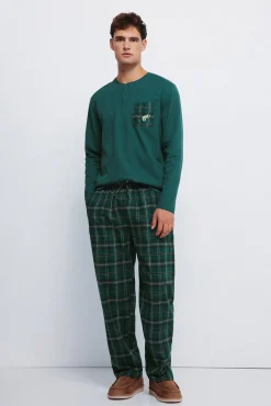 Pijama largo pantalón cuadros