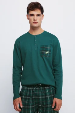 Pijama largo pantalón cuadros