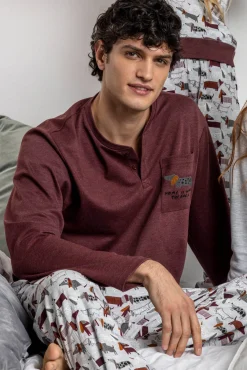 Pijama largo perro salchicha para hombre