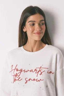 Pijama largo polar estampado "Hogwarts"