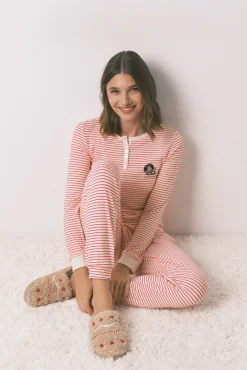 Pijama largo punto extra suave rayas Mafalda