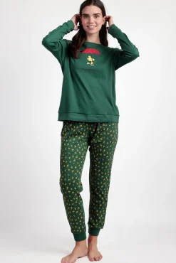 Pijama largo Snoopy 100% algodón para mujer