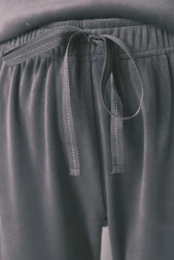 Pijama largo terciopelo suave gris brillo
