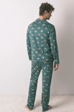 Pijama masculino camisero perritos 100% algodón