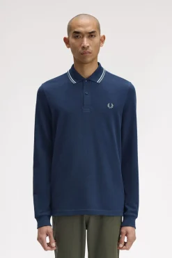 Polo de hombre de piqué de manga larga