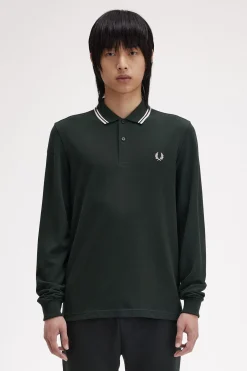 Polo de hombre de piqué de manga larga