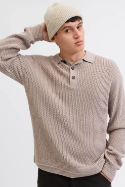 Polo de punto con cuello abotonado