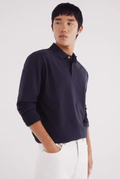 Polo piqué basico manga larga regular fit