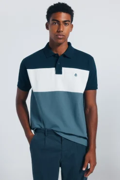 Polo piqué bloques color regular fit