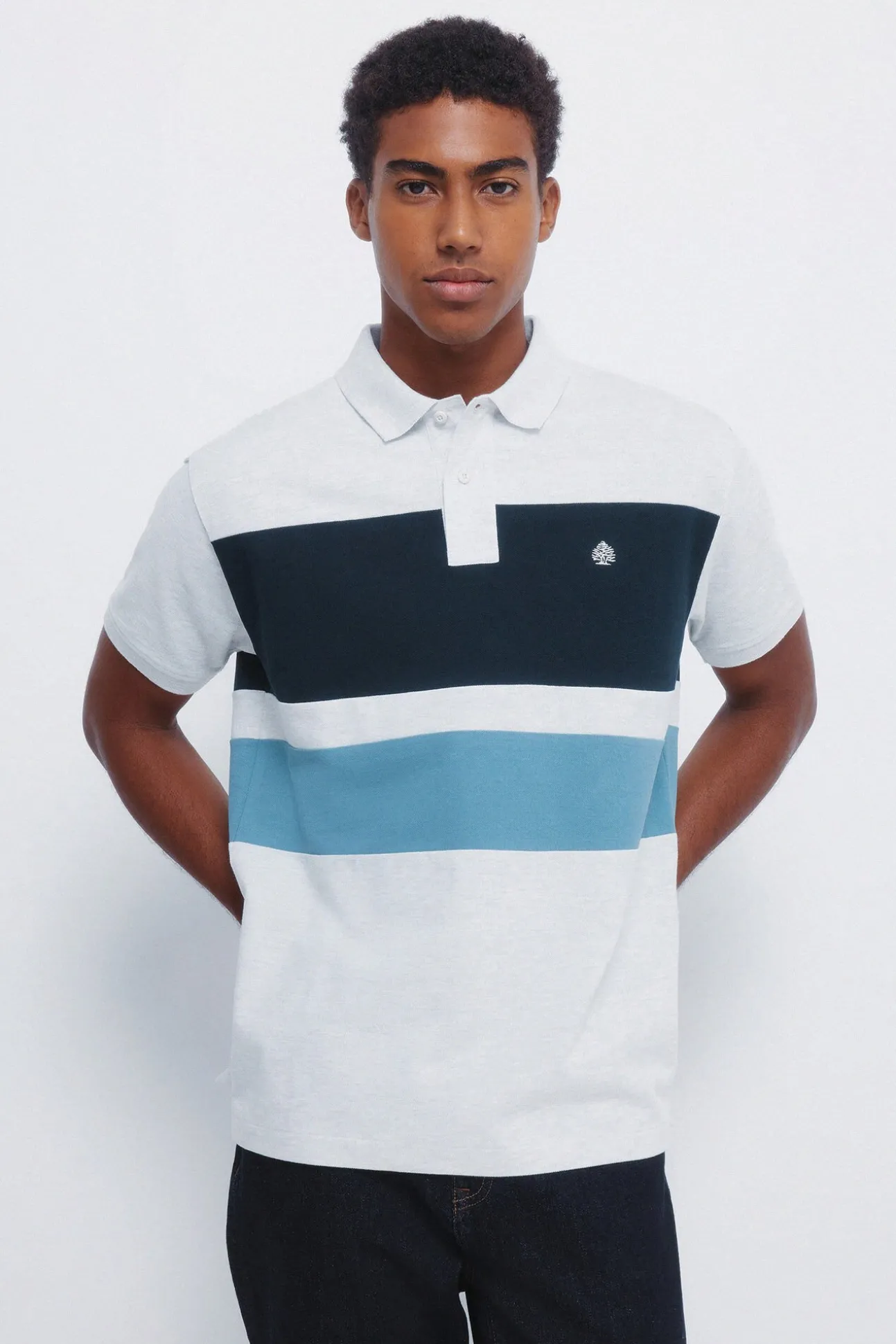 Polo piqué bloques color regular fit