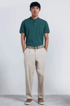 Polo piqué cuello mao slim fit