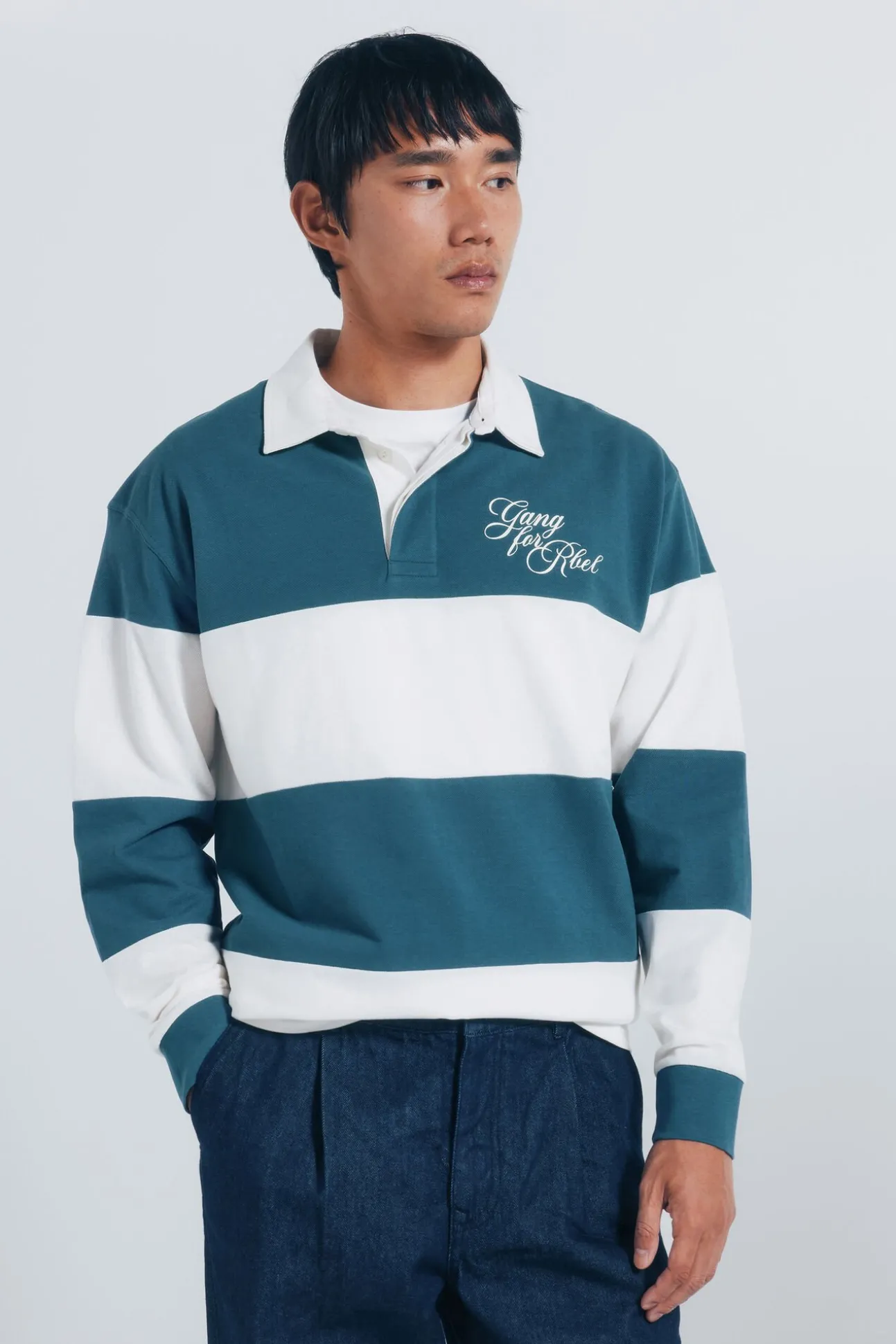 Polo rugby manga larga