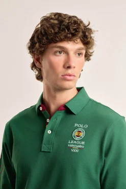 Polo Valecuatro de hombre verde intenso escudo España