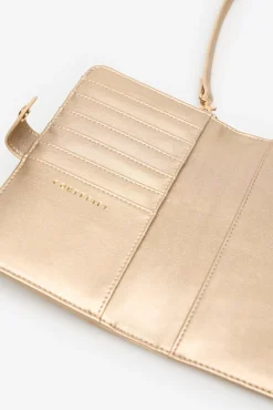 Portamóvil cartera dorado