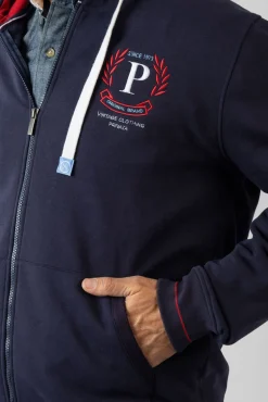 Sudadera abierta con capucha y bolsillos