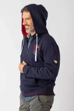Sudadera abierta con capucha y bolsillos