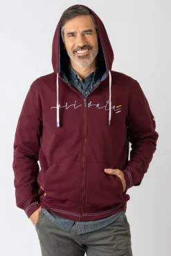 Sudadera abierta con capucha y bolsillos