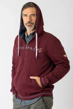 Sudadera abierta con capucha y bolsillos