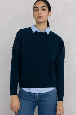 Sudadera bordados flores