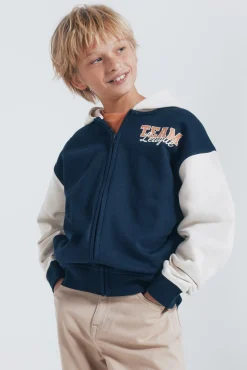 Sudadera capucha varsity niño