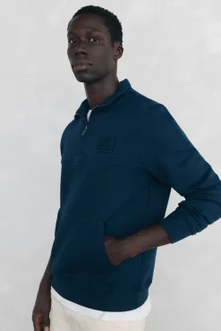 Sudadera cuello cremallera tejido técnico
