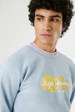 Sudadera de cuello redondo con logo y estampado.