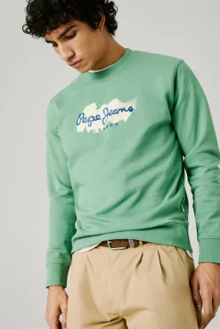Sudadera de cuello redondo con logo y estampado.